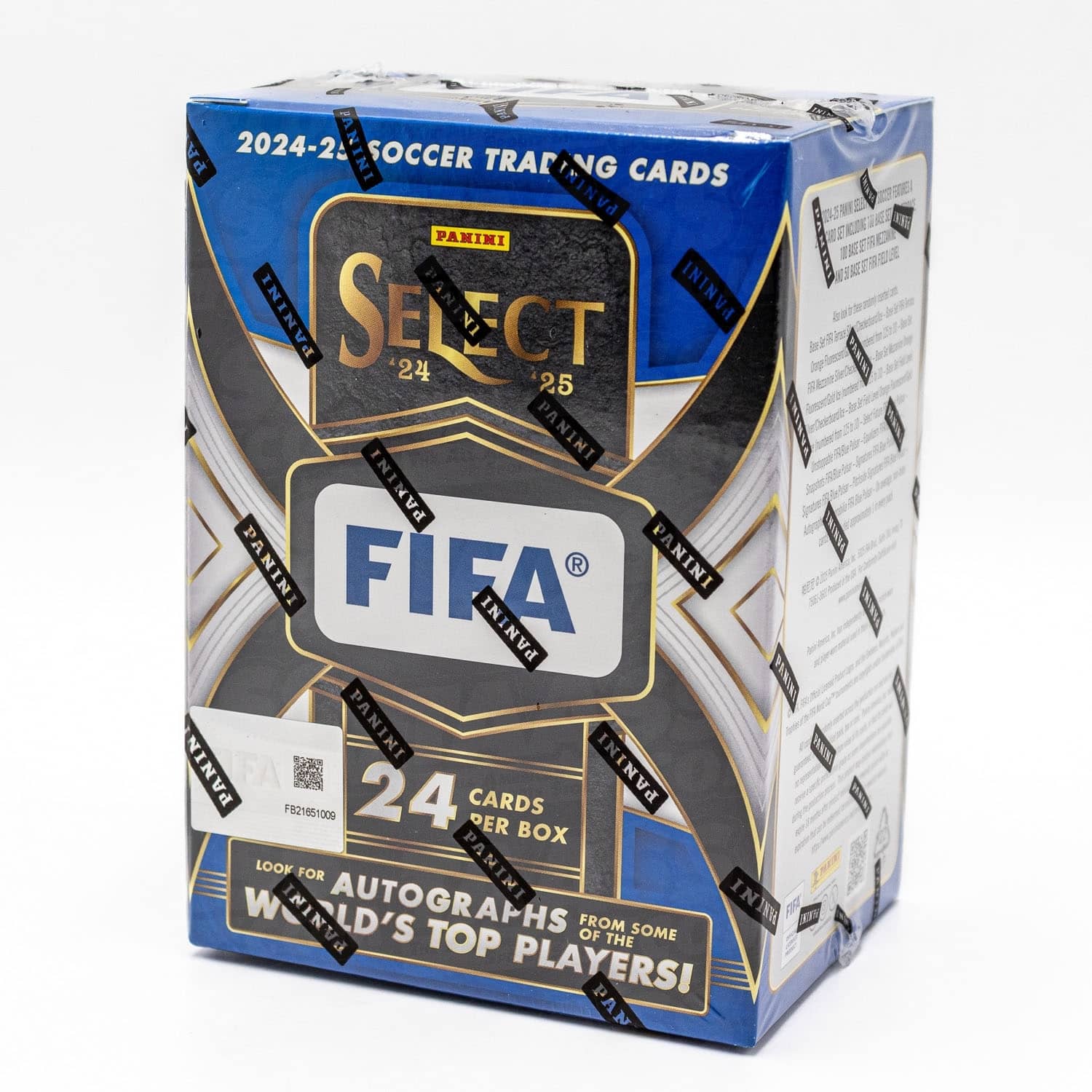 FIFA Select 2024-2025 soccer trading card box on a white background